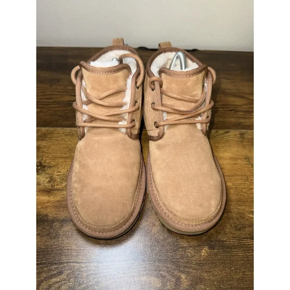 UGG Men's Neumel Chukka Boots Size 7 40 Chestnut Brown Suede Wool Lining Winter